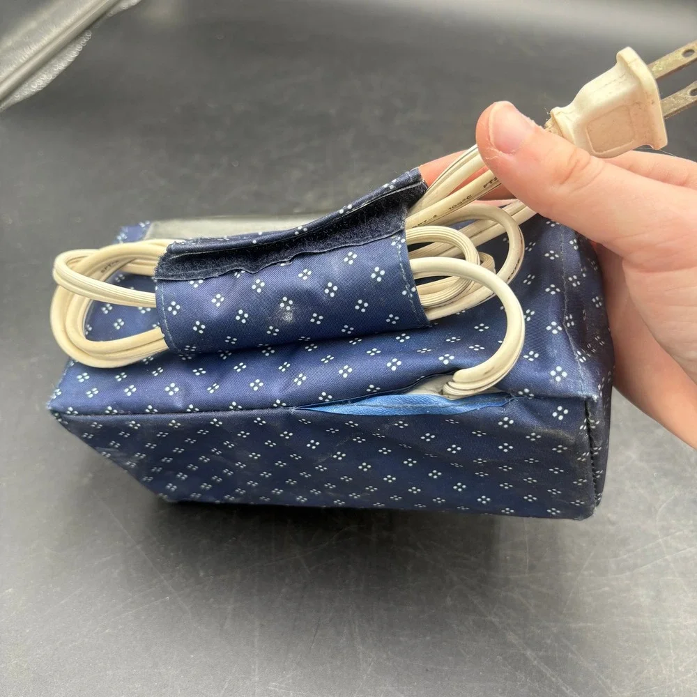 Remington Travel Hair Roller Set 10 Piece Blue Polka Dot Heated Case Clips